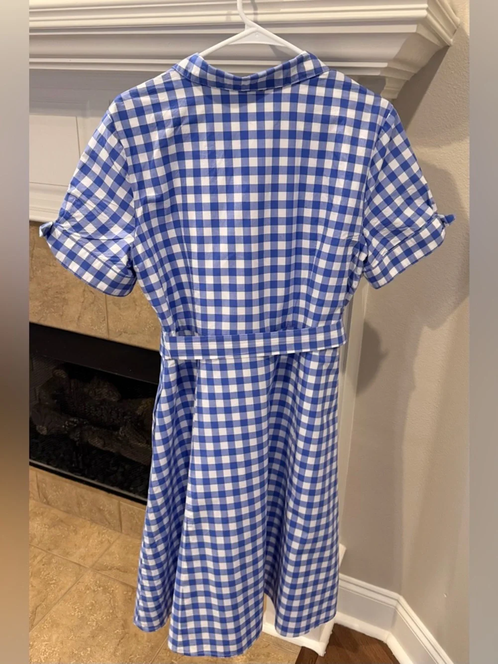 Talbots Petite Blue Gingham Checkered Lined Shirtdress - Picture 3 of 8